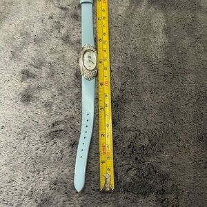 Nolan Miller Vintage Rhinestone Blue Leather Watch